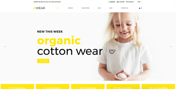 детская мода и одежда многостраничная чистая тема shopify