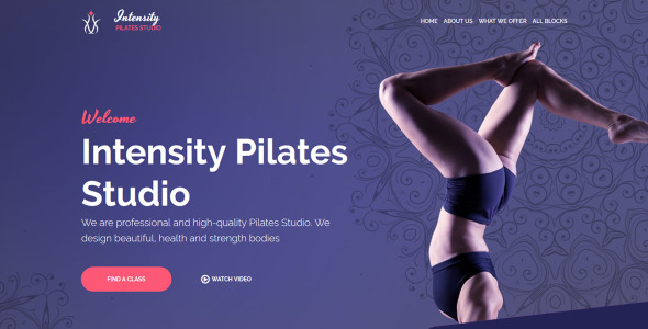 шаблон целевой страницы студии пилатеса