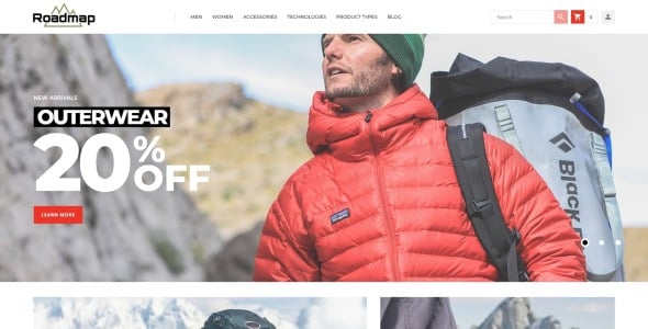 открытый спортивный магазин снаряжения шаблон magento тема