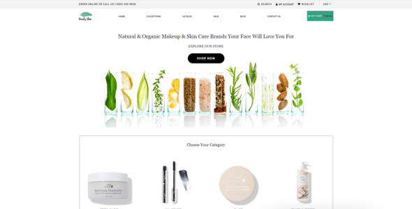 магазин косметики многостраничная современная тема shopify