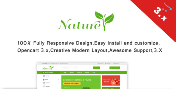 шаблон opencart organic &amp; farm food