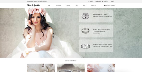 ювелирные изделия многостраничная стильная тема shopify