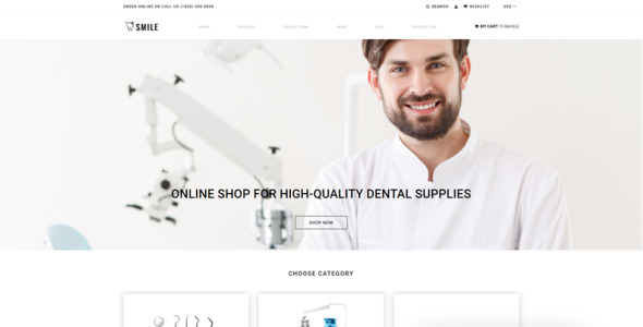 стоматология ecommerce clean shopify тема