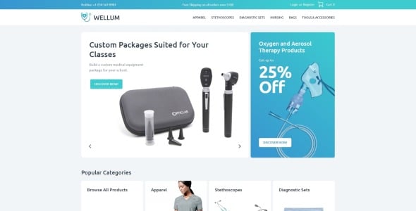 медицинская электронная коммерция классический элементор woocommerce тема