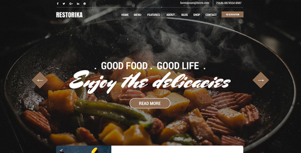 PSD шаблон на тему кафе и ресторан