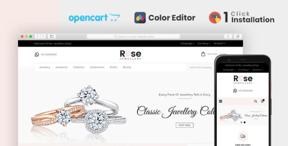 роза ювелирный магазин шаблон opencart