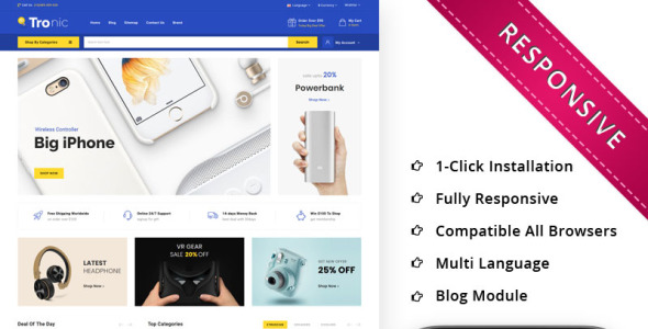 электронный магазин отзывчивый шаблон opencart