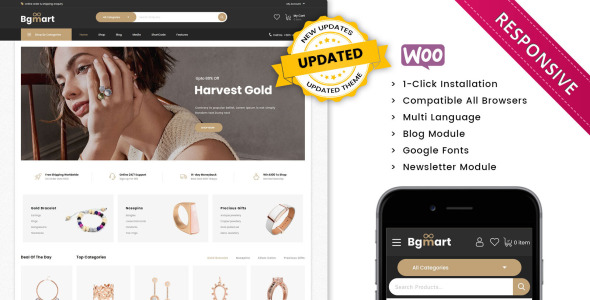 ювелирный магазин отзывчивая тема woocommerce