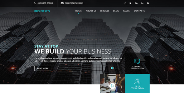 PSD шаблон на тему бизнес и услуги