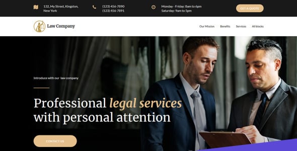 шаблон целевой страницы юридической компании