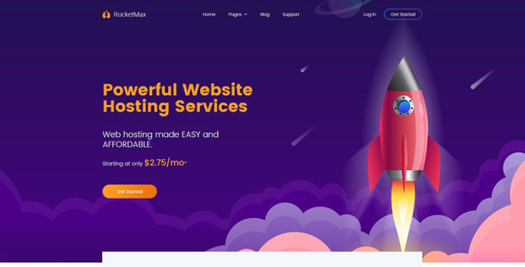 turbolink web hosting and internet company wordpress theme