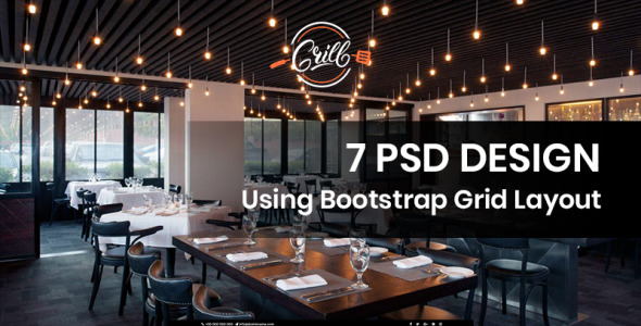 PSD шаблон на тему еда и ресторан