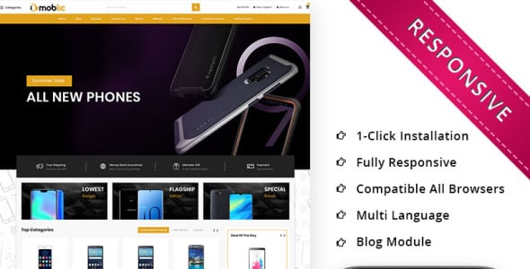 универсальный мобильный магазин отзывчивый шаблон opencart