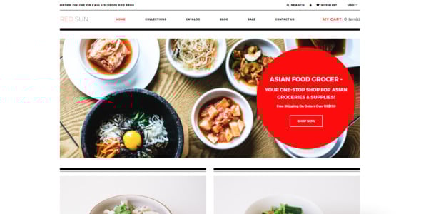 продуктовый магазин чистый shopify тема