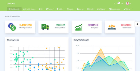 божественный современный шаблон администратора