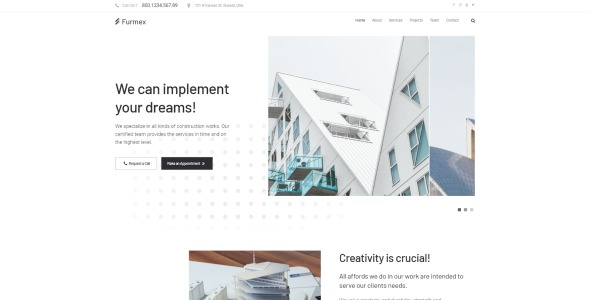 архитектура многофункциональная современная тема wordpress elementor