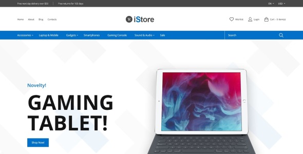 магазин электроники clean bootstrap ecommerce prestashop тема