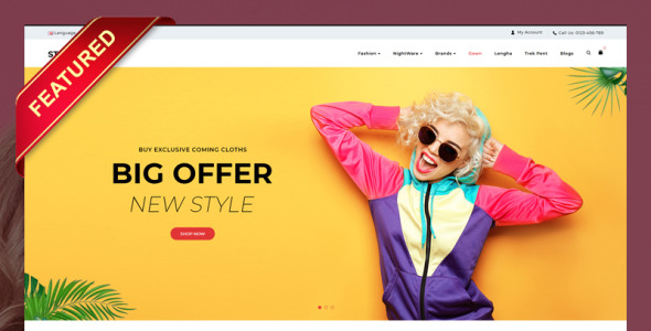 шаблон opencart модного магазина starmode fashion store