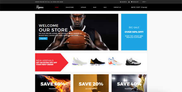 баскетбольный магазин современная тема shopify