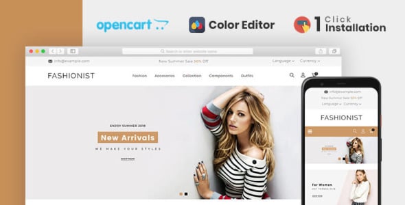 шаблон opencart fashionist fashion store