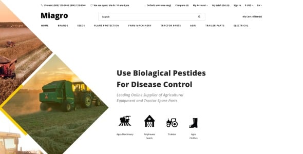 магазин сельскохозяйственной техники clean opencart шаблон