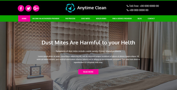 PSD шаблон на тему клининговая компания