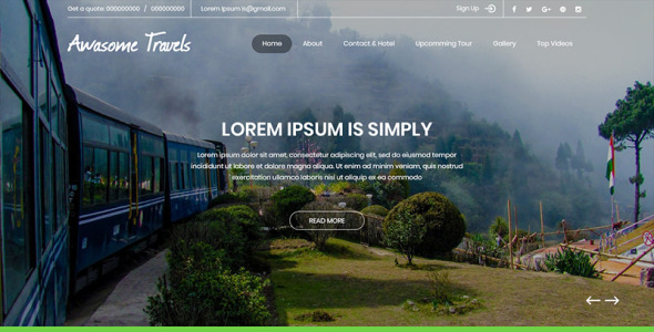 PSD шаблон на тему агентство путешествий