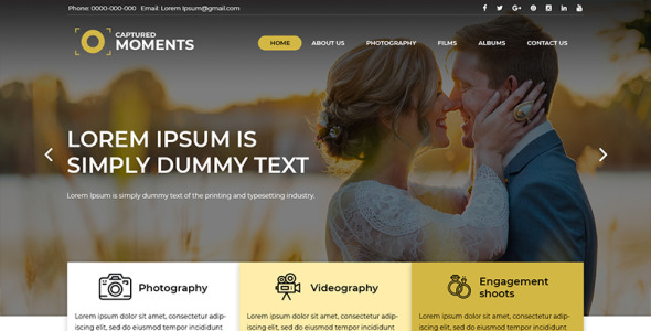 PSD шаблон на тему фотостудия