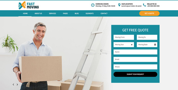 PSD шаблон на тему грузоперевозка