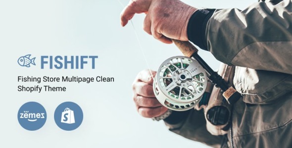 рыболовный магазин многостраничная чистая тема shopify