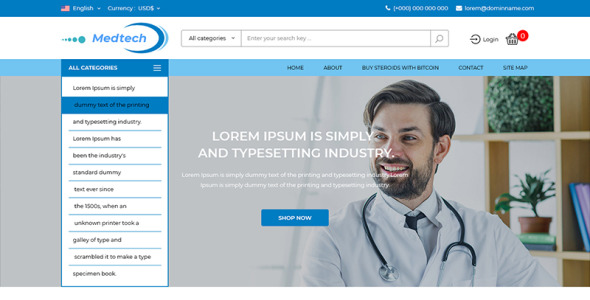 PSD шаблон на тему аптека