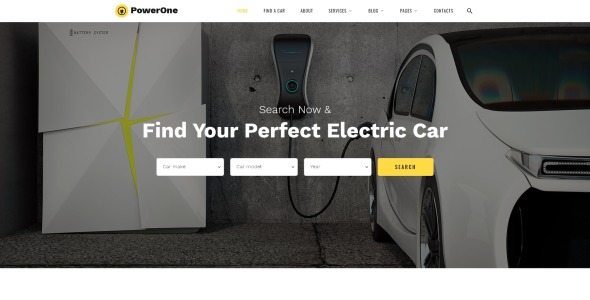 электромобили классический многостраничный шаблон html5 сайта