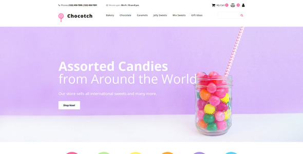 шаблон электронной коммерции candy store motocms