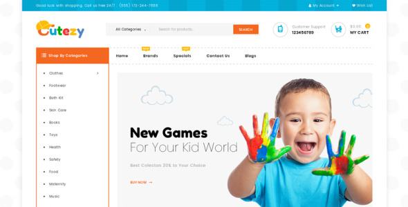 шаблон opencart магазина детских игрушек