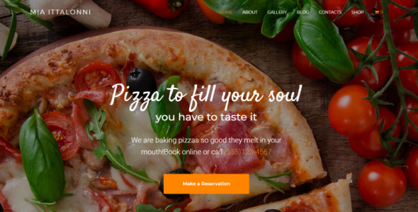 пиццерия электронная коммерция современная тема wordpress elementor