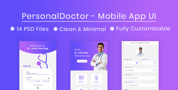 PSD шаблон на тему врач