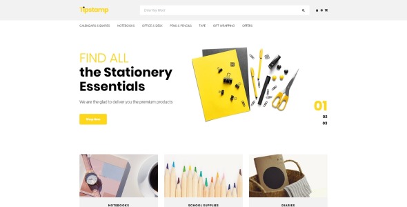 канцелярский магазин чистый шаблон opencart