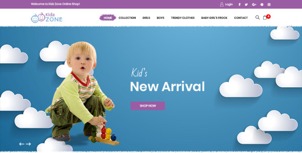 PSD шаблон на тему детская мода