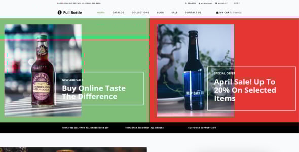 магазин напитков clean shopify theme