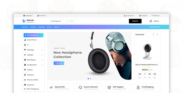 шаблон opencart торгового центра