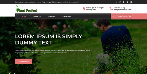 PSD шаблон на тему садоводство