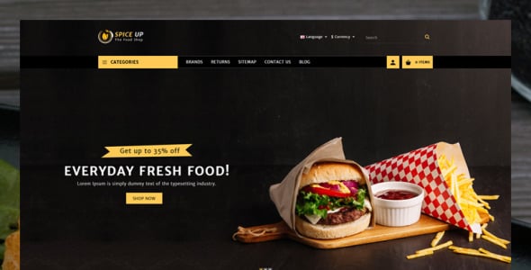 шаблон opencart магазина spiceup foods store