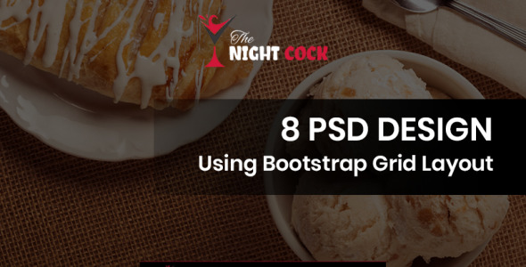 PSD шаблон на тему коктейль-бар