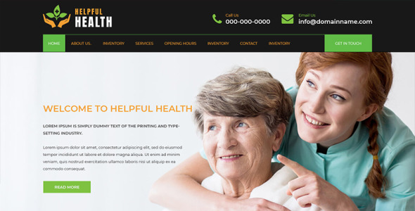 PSD шаблон на тему уход за престарелыми