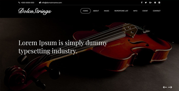 PSD шаблон на тему музыкальная группа