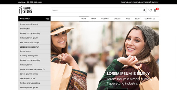 PSD шаблон на тему модный магазин