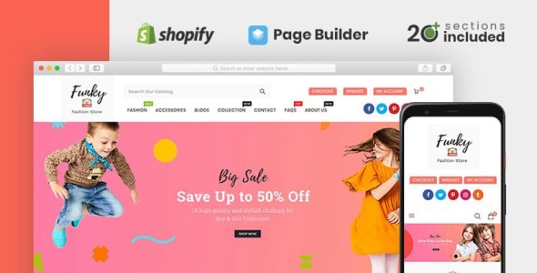 фанки модный магазин shopify тема