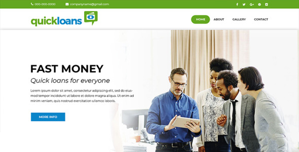 PSD шаблон на тему кредитование