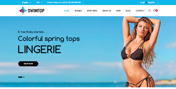 PSD шаблон на тему магазин купальников