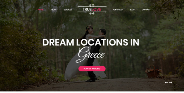 PSD шаблон на тему организация свадьбы